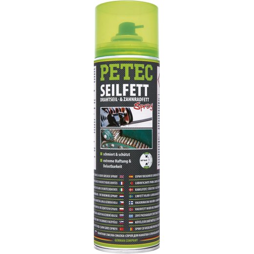 Petec 71650 Seilfett, Drahtseil- & Zahnradfett Spray 500 ml