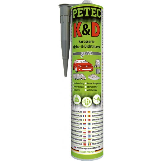 Petec 94630 K&D Karosserie Klebe-&Dichtmasse grau 310 ml