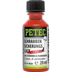 Petec 90220 Schraubensicherungslack rot 20 ml Pinselflasche