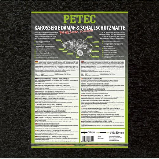 Petec 87600 D&auml;mm-& Schallschutzmatte 500 x 500 x 10 mm