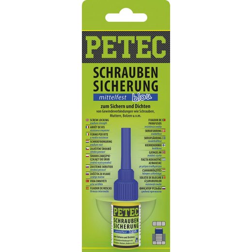 Petec 91005 Schraubensicherung mittelfest blau 5 g SB-Karte