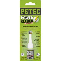 Petec 93410 POWER KLEBER blitzschnell 10 g Flasche SB-Karte