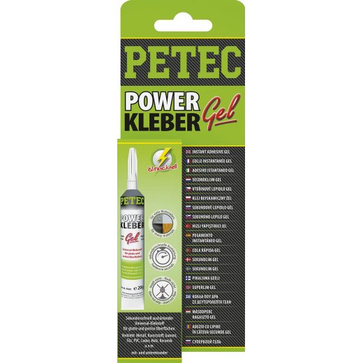 Petec 93720 POWER KLEBER GEL 20 g Tube SB-Karte