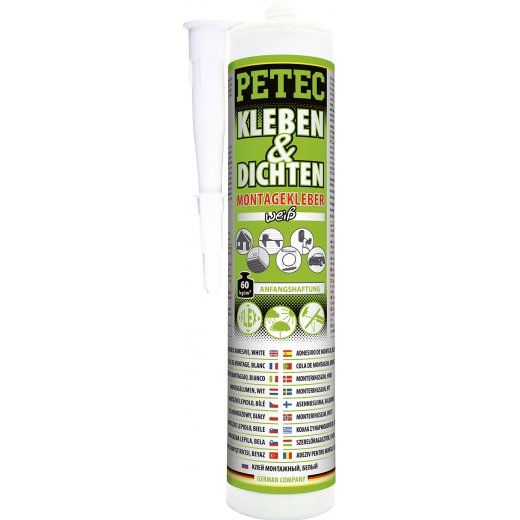 Petec 94529 Kleben & Dichten Montagekleber wei&szlig; 290 ml