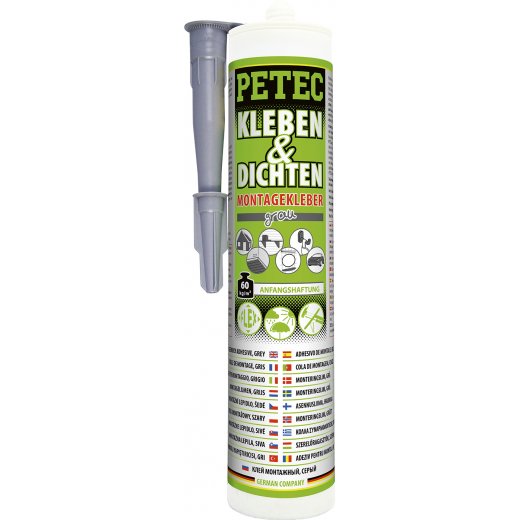 Petec 94629 Kleben & Dichten Montagekleber grau 290 ml